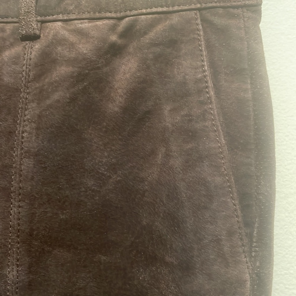Yvonne & Marie Soft Chocolate Suede Gaucho Split Seamed Pleat Front So Cool - Picture 4 of 9
